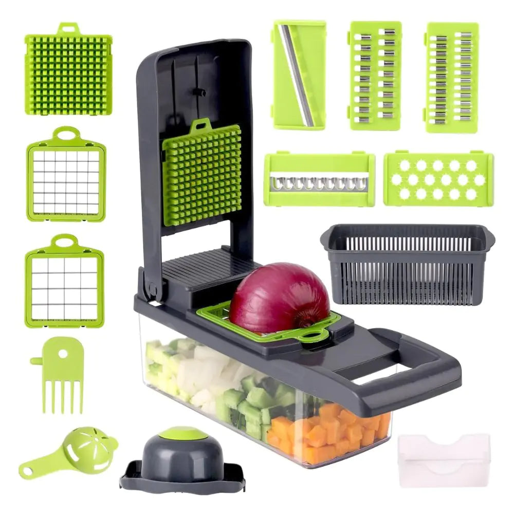 Multifunctional Vegetable Chopper – 16-in-1 Slicer & Dicer